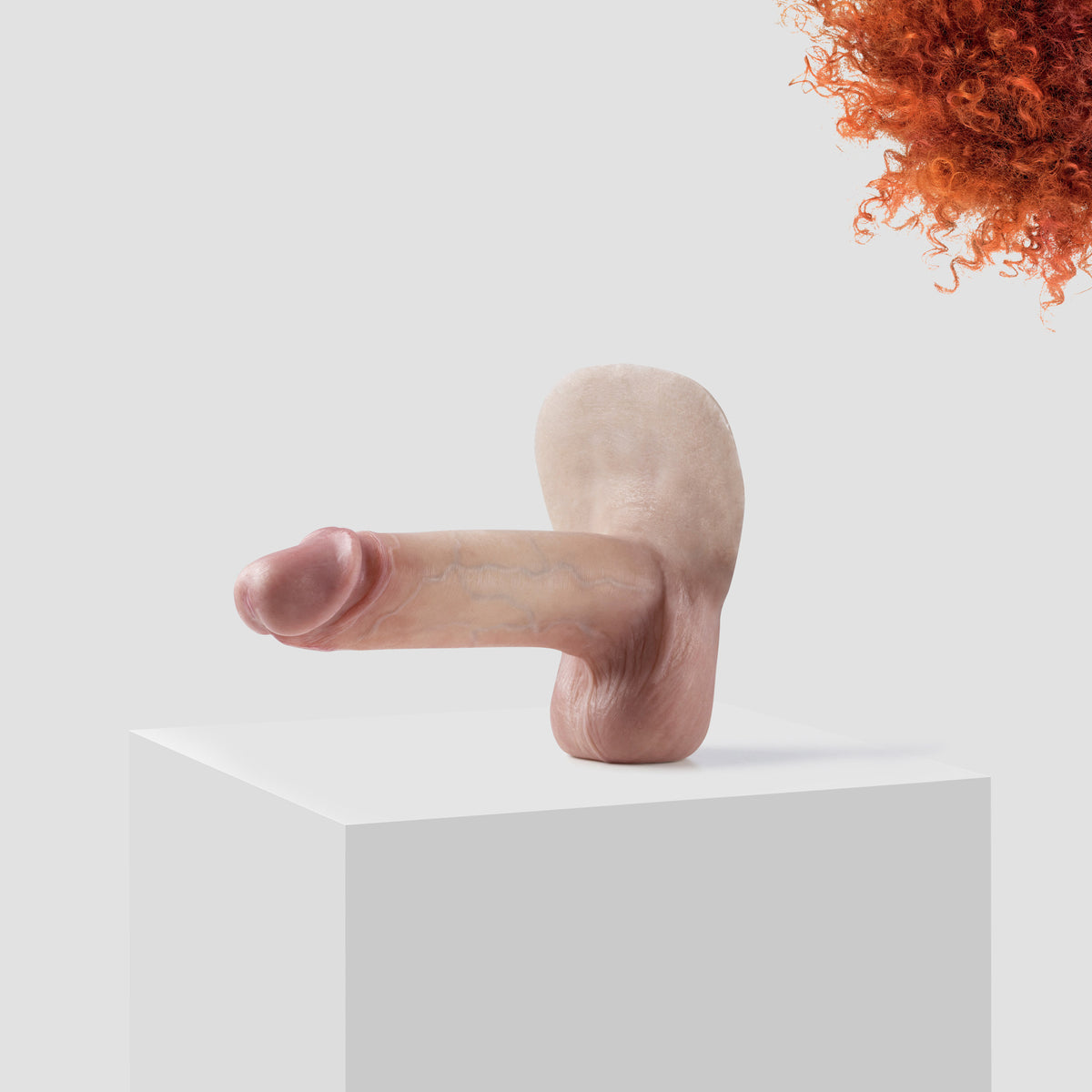 Emisil ER10 FTM pack and play prosthetic in skin shade S02 with ginger hair