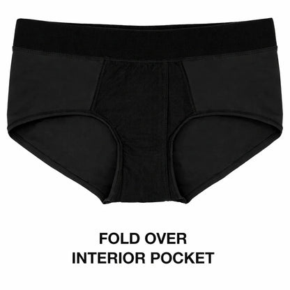 Luxe SwiftFit Brief+ Harness interior fold-over pocket detail